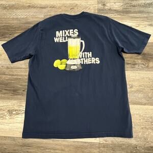 Tommy Bahama Relax Mixes Well With Others Blue Mens M Chest Logo Graphic T-Shirt